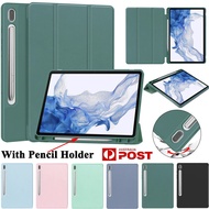 Flip Cover With Pencil Holder For Samsung Galaxy S7 S8 S9+ S9 Ultra 11" 12.4" 14.6" X710 X716B X718U