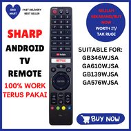 SHARP AQUOS SMART TV ANDROID YOUTUBE NETFLIX REMOTE CONTROL GB326WJSA GB238WJSA GB289WJSA GB105WJSA