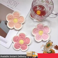 [Finished Product]Crochet Flower Coasters Dopamine Color Placemat Home Decor