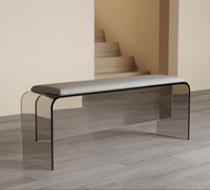 Acrylic Bench with Grey Cushion 椅 凳 sofa not ikea