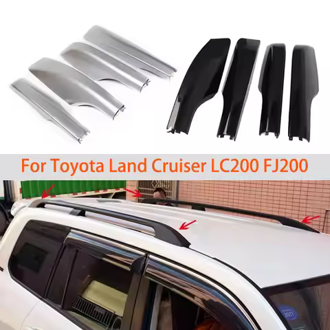 4Pcs Car Roof Luggage Rack Cover Rails Rack End Cover Shell For Toyota Land Cruiser 200 LC200 VDJ200