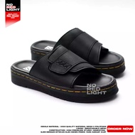 Docmart Men's Casual Black Anti-Slip Slide Sandals with Soft Soles Sandal Lelaki