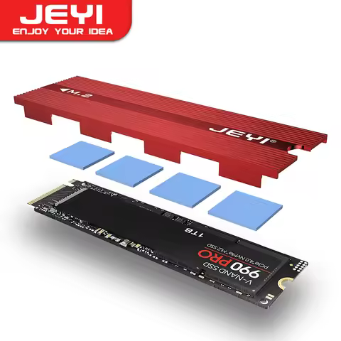 JEYI M.2 SSD Heatsink 2280 SSD Cooler Aluminum Double-Sided Heat Sink with Thermal Silicone pad for 