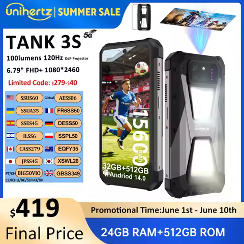 Unihertz Tank 3S 8849 Rugged Smartphone with Projector 24/32GB 256/512GB Dimensity 8200 Cellphone 15