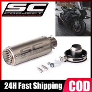 ◊❏[FAST DELIVERY] 51mm Canister SC Project Exhaust Muffler With Clamp For xrm 110 click 125i tmx 155