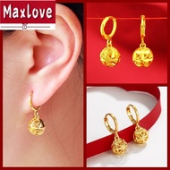 Singapore Ready Stock 1 Pair 916 Gold Korea 24k Earring Fashion Lantern Hydrangea Gold Earing Set for Girls Jewellery