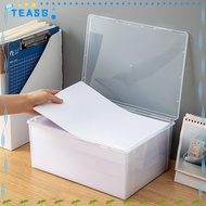 TEASG Home Office Supplies Storage Box, Dustproof Plastic Storage Box, Large Capacity Transparent a4