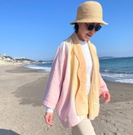 日本製 手染 熱帶風羽織外套 泥染棉麻 泥染羽織外套 Canon 大地色系 Relax