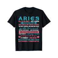 (Aries Zodiac T-shirt)100% Cotton Round Neck T-shirt Aries Zodiac Sign Astrology Horoscope Personali