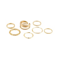 7-piece Ring Jewelry Couple Ring Joint Index Finger Ring Tail Ring Couple Ring Plain Ring Simple Hip-hop Ring