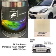 FORCE PERODUA W16 TRI COAT PEARL WHITE *** 2K CAR PAINT