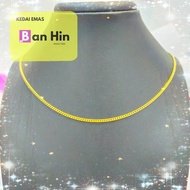 916 GOLD SOLID MESIN NECKLACE/RANTAI LEHER MESIN PADU EMAS 916-10Q2119