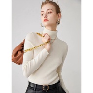 Erdos City Autumn Winter Cashmere Turtleneck Sweater - Slim-Fit