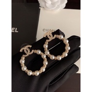 Fashion Unique Original All-Match Simple Earrings Pearl Hoop Earrings Material B2YF 564