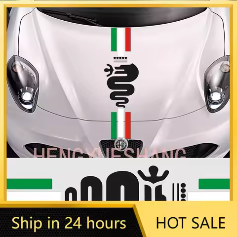 Car Stickers Alfa Romeo Hood Sticker For Alfa Romeo Giulia Stelvio Tonale Giulietta 159 GT Mito 147 
