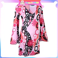 Moon AYAMOO Womens Retro Style 60s 70s Hippie Costume Flare Dress Coatume Set