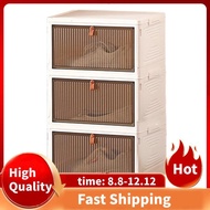 3/4 Tier Stackable Storage Boxes with Lids,Sturdy PP Matterial, Foldable Plastic Storage Unit for To