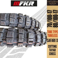 FKR TYRE TAYAR 17 SAFARI X 22 Tubeless 70/100-17 80/100-17 TIUBLESS Tayar Cross motocross motorcross