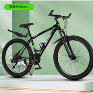 自行車單車【黑綠】27速可鎖減震前叉】【尺寸：【26寸】適合165-180cm身高】