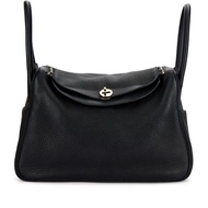 Hermès Black Clemence Lindy 34 Palladium Hardware, 2012
