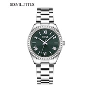 Solvil et Titus W06-03150-014 Women's Quartz Analogue Watch in Green Dial and Stainless Steel Strap