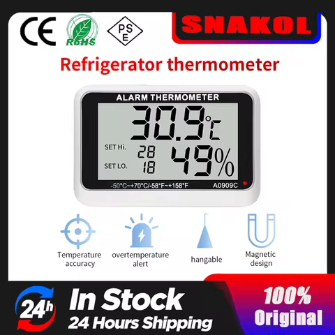 Fridge Thermometer With Hook Anti-Humidity Refrigerator Freezer Electric Digital Thermometer Tempera
