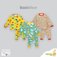 VELVET JUNIOR CHILDREN'S PAJAMAS 3 SET LONG SLEEVE SET SIZE L, LB, XL, XXL (9-36M) - BABY PAJAMAS UN