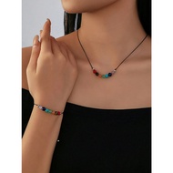 1pc 7 Color Chakra Beaded Pendant Necklace