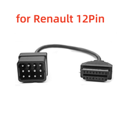 For Renault 12 pin Cable OBD OBD2 Connector Adapter Truck Diagnostic Cable Extension Cable 16pin for