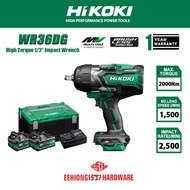 HIKOKI WR36DG 36V Brushless High Torque 12.7mm (1/2") Cordless Compact Impact Wrench with Nut Bustin