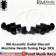 RM High Quality Acoustic Guitar BLACK Machine Head SET Tuning Peg Tuner Diecast 3R3L Kapok Gitar Aku