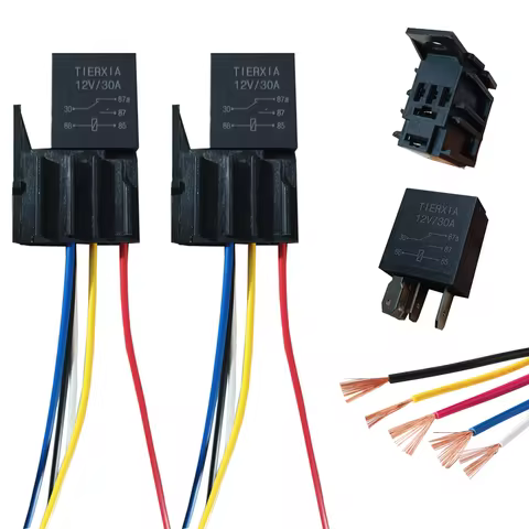 2 sets 5 pin 12v 30A Automotive relay with Harness Manual Relay 12 Volt Relay Replacement Electrical