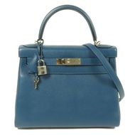 HERMES Epsom皮革Kelly 28銀扣手挽肩背兩用袋Colvert