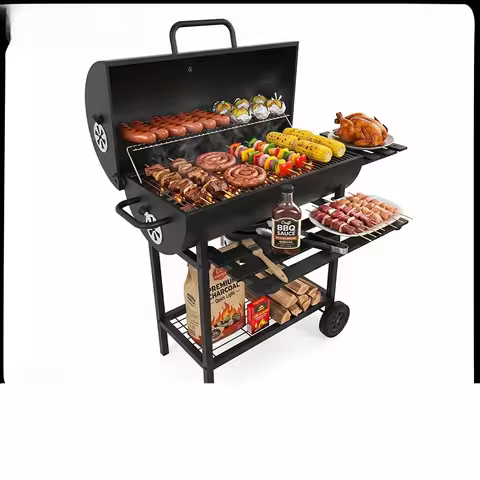 Cross-border E-commerce American Oil Drum Barbecue Grill Outdoor Charcoal Bbq Barbecue Grill Foreign