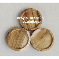 9cm teak wood coasters