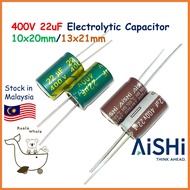 400V 22uF Electrolytic Capacitor Kapasitor 400V22UF 13x21mm 10x20mm AISHI Elco
