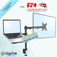 Monitor Mount with Laptop Stand M074 - ErgoTek EZ4 / 17 - 32 Inch Monitor Mount and 10 - 17 Inch Lap