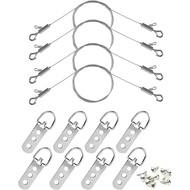 Picture Hanging Wire Kit, 4Pcs Adjustable Frame Wire 2m x 1mm Small Hooks Heavy Duty 50lbs, 8pcs 3-H