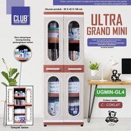 CLUB Ultra grand mini-Lemari Serba guna Kantor Plastik Kaca 2 Pintu