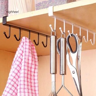 HHL_6 Hooks Kitchen Cupboard Cabinet Hanging Rack Metal Storage Hanger Organizer