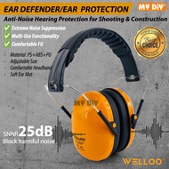 Ready Stock  WELLOO Ear Defender Ear Muff Anti Noise Ear Protection / Penutup Telinga Adjustable