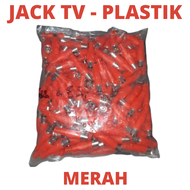 JACK TV PLASTIK WARNA MERAH satuan JEK JAK ANTENA RECEIVER TIPI TIVI COLOKAN KONEKTOR CONNECTOR KABEL CONECTOR SOCKET MALE FEMALE COWOK CEWEK SOKET COWO CEWE JANTAN BETINA PLUG PLUK ANTENNA TELEVISI DIGITAL ANALOG