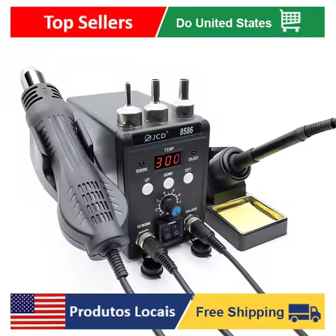 JCD 8586 Soldering Station 2 in 1 LCD Digital Display Welding Rework Station for Cell-phone BGA SMD 
