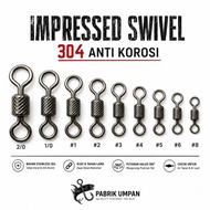 KILI KILI IMPRESSED SWIVEL 304 10PCS SWIVEL IMPRESSED ANTI-RUST STRONG JIGGING ROLLING SWIVEL KILI R