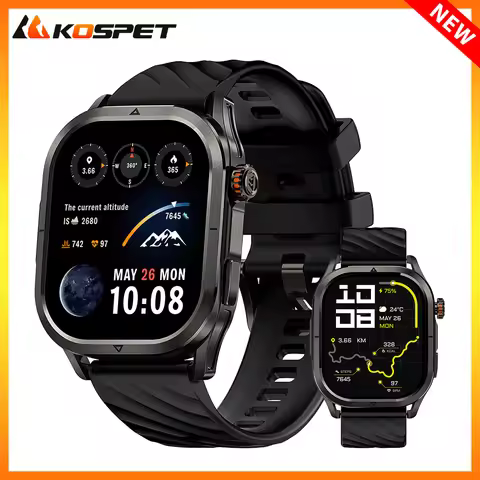 KOSPET MAGIC P10 Smart Watch For Men Dual-Band GPS Stainless Steel 5ATM IP69K Waterproof BT Call 1.9