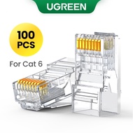 UGREEN RJ45 Connector Cat6 100 Pack Cat6 Cat5e RJ45 Pass Through Plug Ends Ethernet Cable Crimp Netw