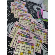 inlay calendar 2026 small size kuda calendar