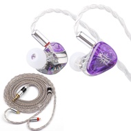 Linsoul Kiwi Ears Orchestra Lite in Ear Earphones (Purple) + Tripowin Jelly Upgraded 16 Core Cable (