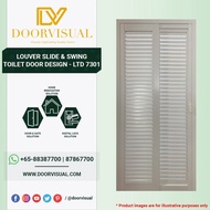 White Louver Slide & Swing Toilet Door Design