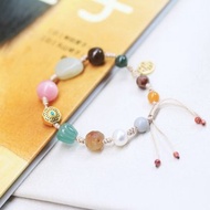 【多寶手串】和田玉碧玉翡翠蜜蠟琥珀多寶手串十全十美編織繩女友